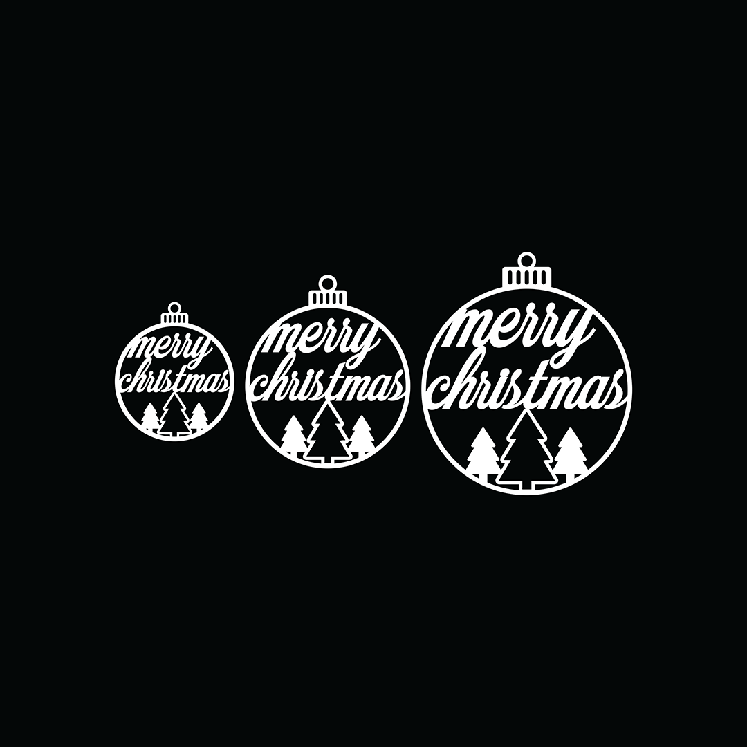 Christmas - Merry Ornament set of 4