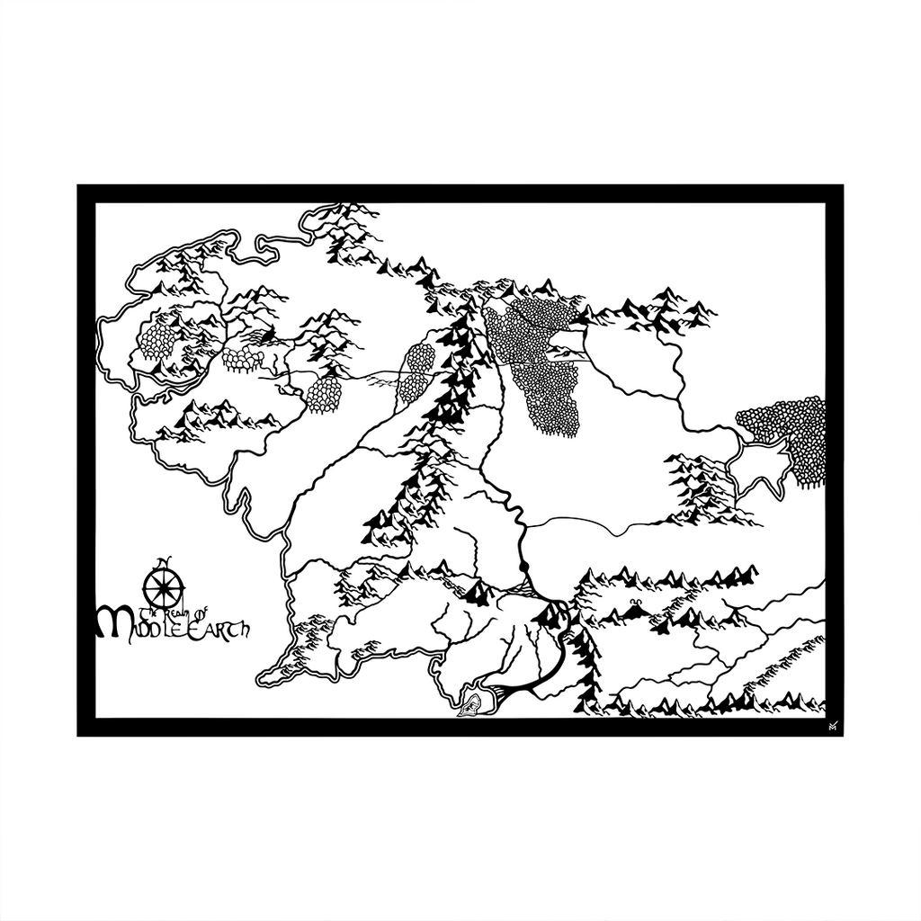 Wall Art 100 - Middle Earth Map