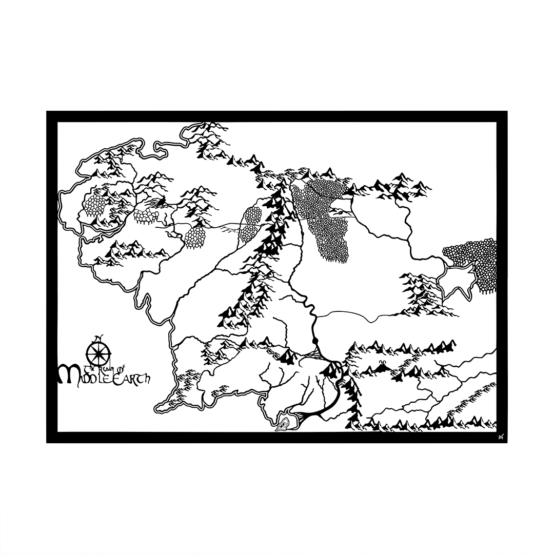 Wall Art 100 - Middle Earth Map